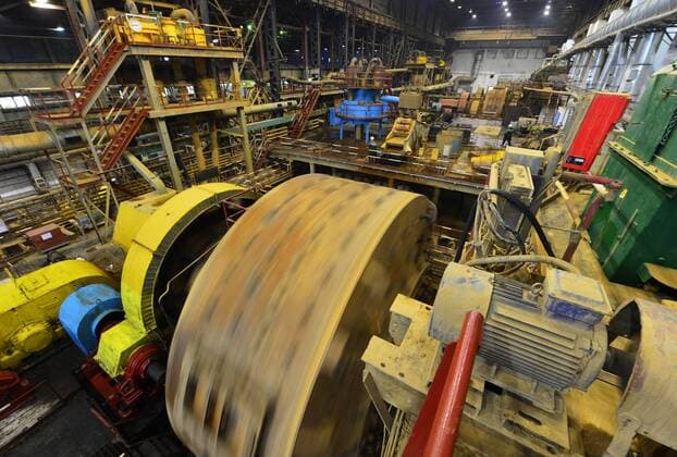 SAKHA, RUSSIA. APRIL 20, 2015. A crushing and chopping department of the Kuranakh gold extracting factory owned by AldanZoloto Mining Company. AldanZoloto is a subsidiary of Polyus Gold. Yuri Smityuk TASS  TS00093F