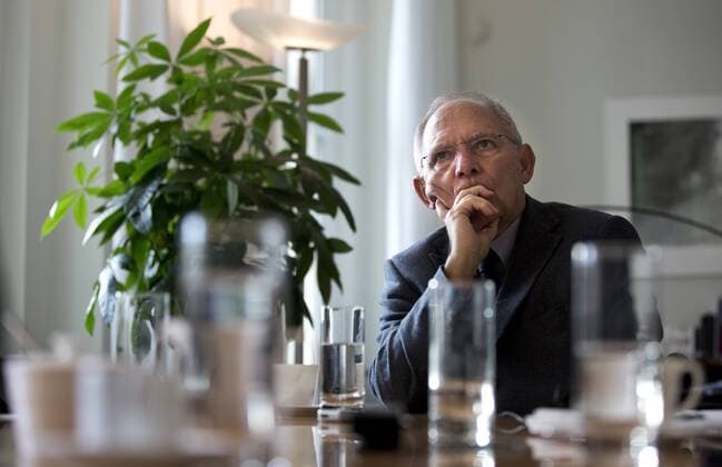 Deutschland, Berlin, Interview mit Finanzminister Wolfgang Schäuble CDU, 13.01.2015