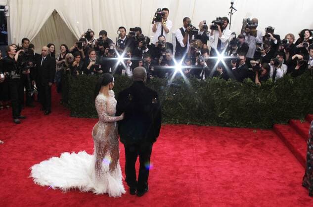 ENTERTAINMENT RED CARPET Met Gala 2015 in New York Kim Kardashian and Kanye West arrive on the red carpet at the Costume Institute Benefit at The Metropolitan Museum of Art celebrating the opening of China: Through the Looking Glass in New York City on May 4, 2015.  NYP20150504305 JOHNxANGELILLO