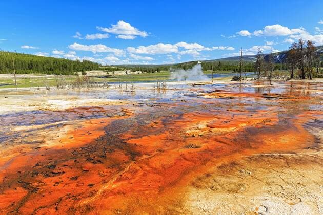 USA, Yellowstone National Park, Bisuit Basin, Firehole River  FOF007981