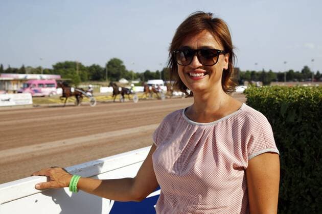 27.7.2013, Berlin, Deutschland, GER - Sandra Maischberger beim Trabrennen. Trabrennbahn Mariendorf.