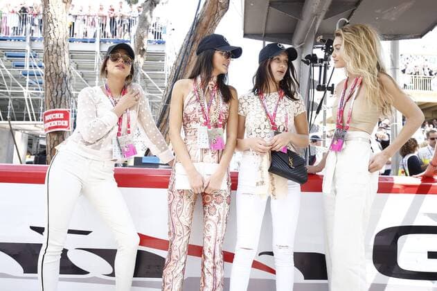 Motorsports: FIA Formula One World Championship 2015, Grand Prix of Monaco Motorsports: FIA Formula One World Championship 2015, Grand Prix of Monaco, Hailey Baldwin, Kendall Jenner, Bella Hadid and Gigi Hadid HOCHxZWEI
