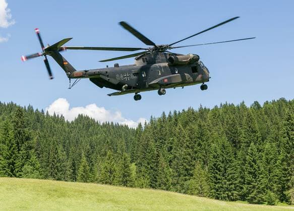 G7-Gipfel in Schloss Elmau, Transporthubschrauber CH53 der Bundeswehr Schloss Elmau, Krün, Bayern, Deutschland, Europa 07.06.2015 G7-Gipfel in Schloss Elmau, Transporthubschrauber CH53 der Bundeswehr