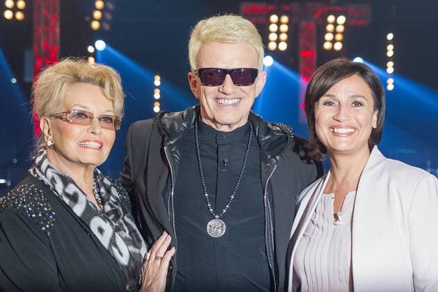 vl: Hannelore Kramm (Ehefrau), Heino (Heinz Georg Kramm) und Sandra Maischberger (Moderatorin) Ich stelle mich mit Heino, Fernsehen, Showbuisiness, 09.06.2015, Copyright: Schülerx xEibner-Pressefoto EP_jse