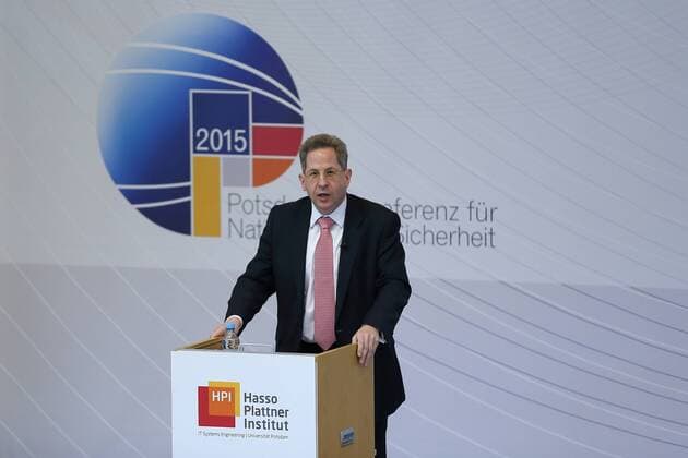 Hans-Georg Maaßen (Präsident Bundesamt für Verfassungsschutz) spricht bei der Potsdamer Konferenz für Nationale Cybersicherheit am 11. Juni 2015 im Hasso-Plattner-Institut in Potsdam. Potsdamer Konferenz für Nationale CyberSicherheit 2015