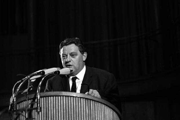 Franz-Josef Strauß (CSU) als Gastredner auf dem Deutschen Gaststättentag in Essen