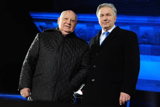 Buergerfest zu 25.Jahre Mauerfall in Berlin Michail Sergejewitsch Gorbatschow, Klaus Wowereit Buergerfest zu 25. Jahre Mauerfall in Berlin am 09.11.2014