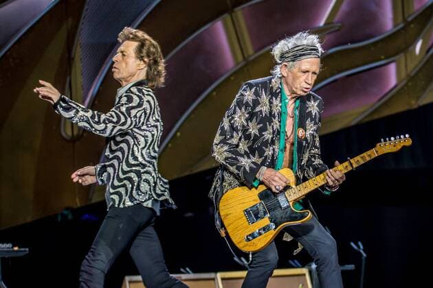 July 8, 2015 - Detroit, Michigan, U.S - MICK JAGGER and KEITH RICHARDS of THE ROLLING STONES performs on the Zip Code Tour at Comerica Park in Detroit, MI on July 8th 2015 Detroit U.S. - ZUMAn276