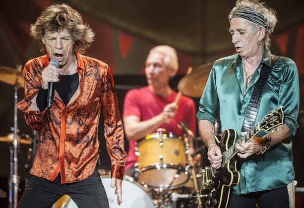 Jul 01, 2015 - Raleigh, North Carolina; USA - Singer MICK JAGGER, Drummer CHARLIE WATTS and Guitarist KEITH RICHARDS of The Rolling Stones performs live as their 2015 Zip Code Tour makes a stop to a sold out audience at Carter Finley Stadium located in Raleigh. Copyright 2015 Raleigh USA - ZUMAm78_