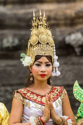 Tempeltänzerin, Apsara-Tänzerin im Tempel Angkor Wat, Provinz Siem Reap, Kambodscha, Asien Copyright: imageBROKER/JosefxBeck iblsbe04186116.jpg