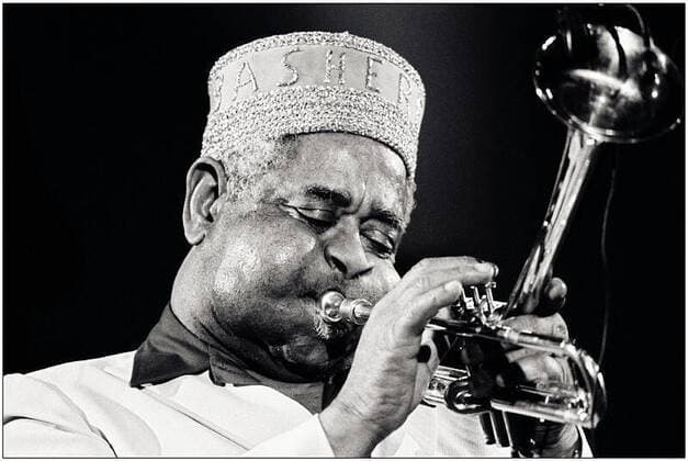 Konzert Gillespie Berlin, 10 1990 Konzert des US-amerikanischen Jazz-Trompeters Dizzy Gillespie (1917 - 1993) im Palast der Republik.