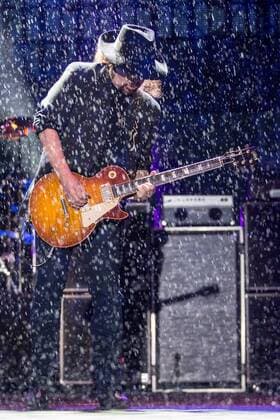July 16, 2015 - Oshkosh, Wisconsin, U.S - Guitarist GARY ROSSINGTON of Lynyrd Skynyrd performs live in heavy rain at the Rock USA music festival in Oshkosh, Wisconsin Oshkosh U.S. - ZUMAs135