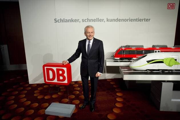 Deutschland, Berlin, Hotel Marriott, Halbjahres Pressekonferenz der Deutschen Bahn, Vorsitzender des Vorstands der Deutschen Bahn AG Rüdiger Grube, 28.07.2015