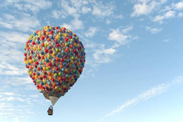 Bristol Balloon Fiesta Bristol UK 6th August 2015 The Bristol Balloon Fiesta kicks off in the West Country City. During the weekend about 130 hot air balloons are expected to be flying in and around the city. Balloon reminscent of the film Up 