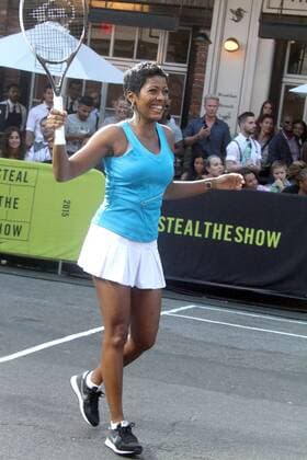 Aug. 24, 2015 - New York, New York, U.S. - News personality TAMRON HALL attends the NYC Street Tennis event in the Meatpacking District. New York U.S. - ZUMAk03_