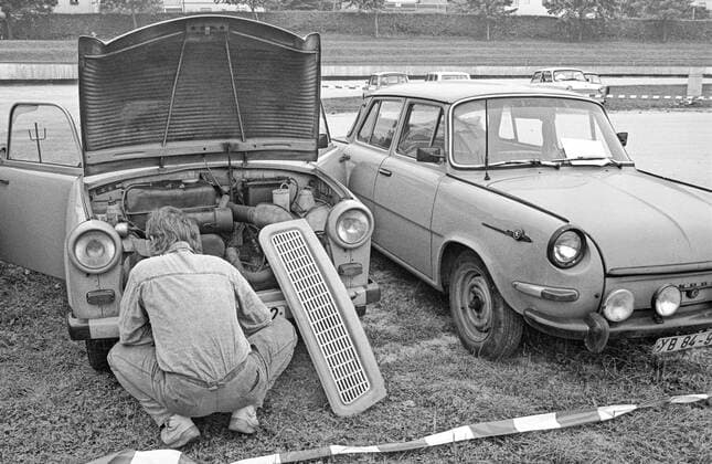 Flüchtlingslager in Landkreis Passau, in Bayern, für DDR-Flüchtlinge, die über Ungarn und Österreich in die Bundesrepublik geflohen sind,