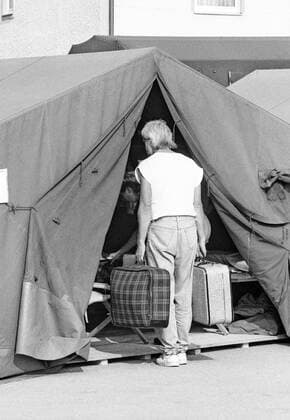Flüchtlingslager in Landkreis Passau, in Bayern, für DDR-Flüchtlinge, die über Ungarn und Österreich in die Bundesrepublik geflohen sind,