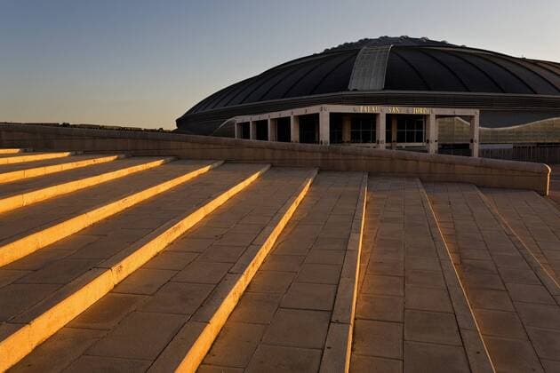 Apr. 14, 2008 - Barcelona, Spain - Palau Sant Jordi by Arata Isozaki. Montjuich Olympic area Barcelona Spain  - ZUMAogra