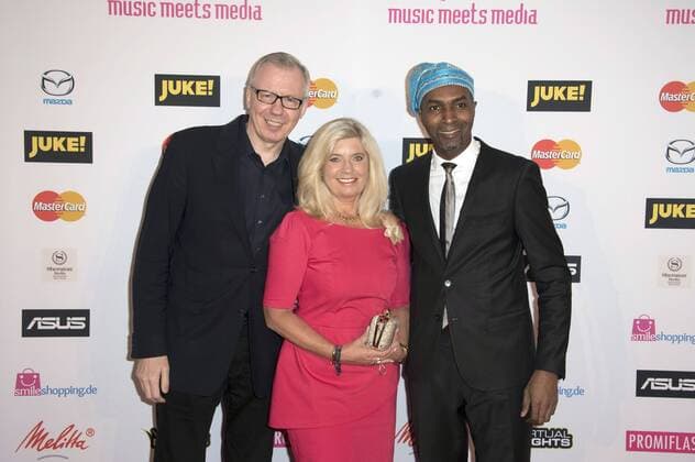 Ludger Pistor, Lady Elfi Princess Odu Dua of Benin und Gast bei Music meets Media 2015 im Sheraton Berlin Grand Hotel Esplanade. Berlin, 04.09.2015 Foto:xFredericx xFuturexImage