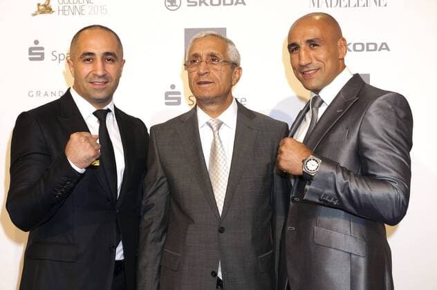 Arthur Abraham mit Bruder Alexander Abraham und Vater Grigor Abraham bei der Verleihung der 21. Goldenen Henne 2015 im Velodrom. Berlin, 05.09.2015 Foto:xJ.xQuinternx xFuturexImage