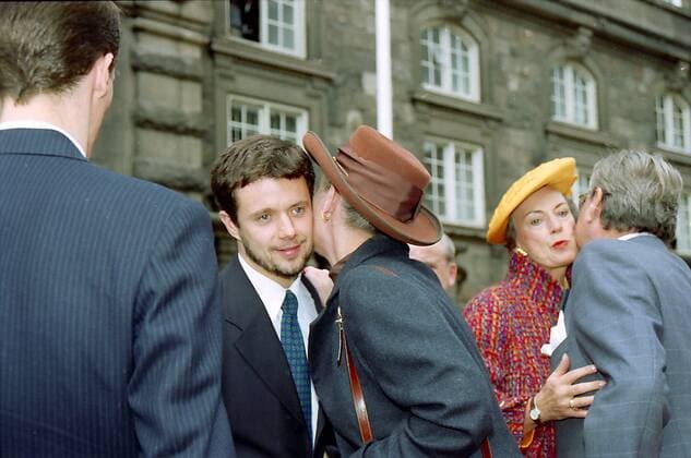 Empfang in Schloss Christiansborg in Kopenhagen, Dänemark: Königin Margrete von Dänemark und Kronprinz Frederik  !AUFNAHMEDATUM GESCHÄTZT!