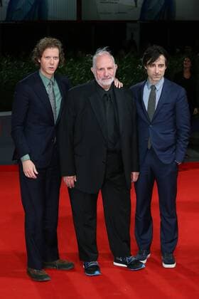 VENICE, ITALY - SEPTEMBER 09: Jake Paltrow, Brian De Palma and Noah Baumbach attend the Premio Jaeger-LeCoultre Glory to the Filmmaker Red Carpet during 72nd Venice Film Festival at Palazzo Del Cinema on September 9, 2015 in Venice, Italy. markxcape