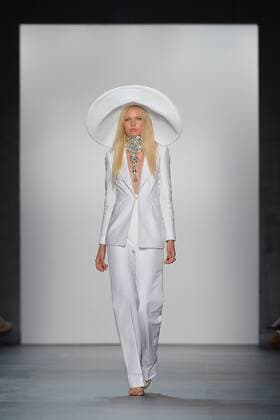 A model walks on the runway at the Zang Toi Fashion Show at IMG New York Fashion Week: The Shows Spring Summer 2016 Collections in New York City on September 11, 2015.  NYP20150911176 ANDREAxHANKS