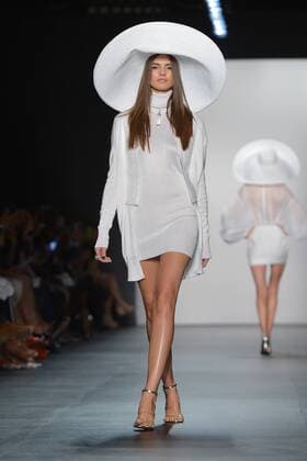A model walks on the runway at the Zang Toi Fashion Show at IMG New York Fashion Week: The Shows Spring Summer 2016 Collections in New York City on September 11, 2015.  NYP20150911180 ANDREAxHANKS