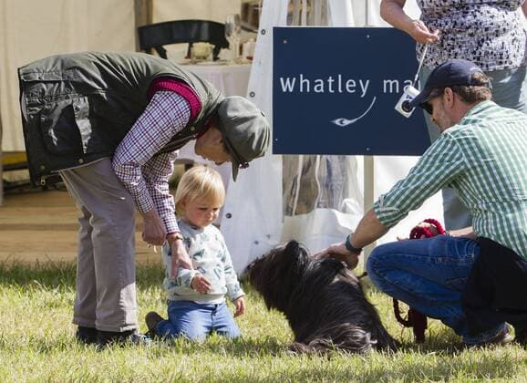 . 12 09 2015. Minchinhampton, United Kingdom. Whatley Manor International Horse Trials. Gatcombe Park. Princess Anne looks after her grand-daughter Mia .  xi-Imagesx IIM-11002-0012