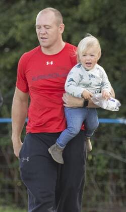 . 12 09 2015. Minchinhampton, United Kingdom. Whatley Manor International Horse Trials. Gatcombe Park. Mike Tindall and daughter Mia.  xi-Imagesx IIM-11002-0024