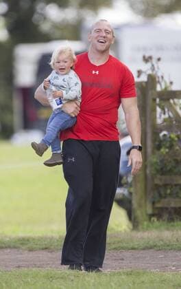 . 12 09 2015. Minchinhampton, United Kingdom. Whatley Manor International Horse Trials. Gatcombe Park. Mike Tindall and daughter Mia.  xi-Imagesx IIM-11002-0026
