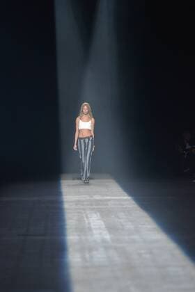 Model Lexi Boling walks on the runway at the Alexander Wang Fashion Show at Pier 94 during New York Fashion Week Spring Summer 2016 Collections in New York City on September 12, 2015.  NYP20150912896 ANDREAxHANKS