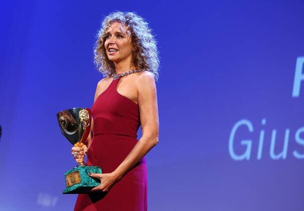VENICE, ITALY - SEPTEMBER 12: Valeria Golino attends Closing Ceremony - Inside during 72nd Venice Film Festival at Palazzo Del Cinema on September 12, 2015 in Venice, Italy. markxcape