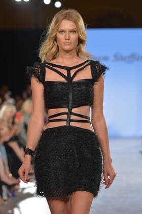Toni Garrn walks the runway at the FTL Moda Fashion Show during New York Fashion Week Spring Summer 2016 Collections in New York City on September 13, 2015.  NYP20150913949 ANDREAxHANKS