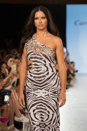 Adriana Lima walks the runway at the FTL Moda Fashion Show during New York Fashion Week Spring Summer 2016 Collections in New York City on September 13, 2015.  NYP20150913952 ANDREAxHANKS