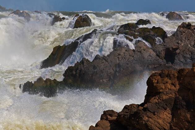 KHONE PHAPHENG WATERFALL in the 4 Thousand Islands Area (Si Phan Don) of the MEKONG RIVER - SOUTHERN, LAOS McPLOV McPLOV