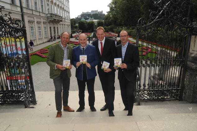 17.9.2015, Leo Bauernberger, Bert Fink, Carl Philip von Maldeghem, Bert Brugger, 50 Jahre Sound of Music, Pressekonferenz und Präsentation, Salzburg,