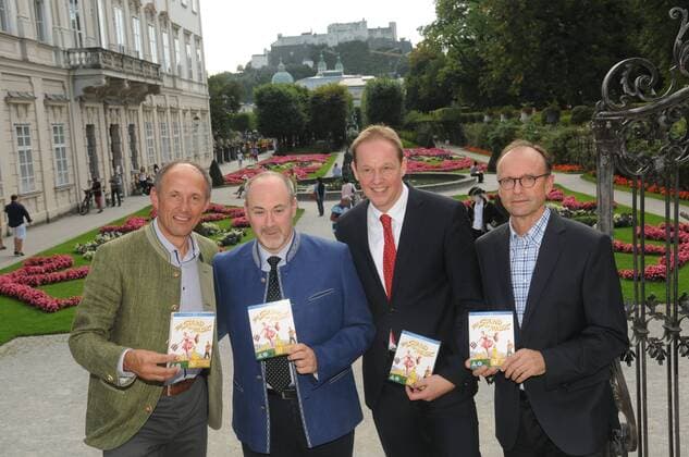 17.9.2015, Leo Bauernberger, Bert Fink, Carl Philip von Maldeghem, Bert Brugger, 50 Jahre Sound of Music, Pressekonferenz und Präsentation, Salzburg,
