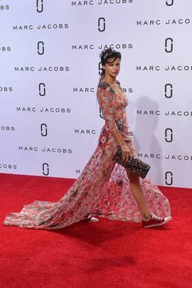 Adriana Lima walks the red carpet at the Marc Jacobs Spring Summer 2016 runway show at The Ziegfeld Theater during New York Fashion Week in New York City on September 17, 2015.  NYP201509172146 ANDREAxHANKS