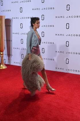 Bella Hadid walks the red carpet at the Marc Jacobs Spring Summer 2016 runway show at The Ziegfeld Theater during New York Fashion Week in New York City on September 17, 2015.  NYP201509172147 ANDREAxHANKS