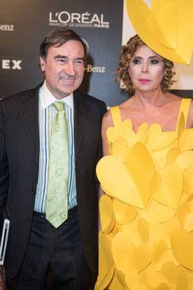 Agatha Ruiz de la Prada, y Pedro J Ramirez en el desfile de Agatha Ruiz de la Prada en la Mercedes Benz Fashion Week 2015 en Madrid. 588 cordon press Agatha Ruiz de la Prada and Pedro J Ramirez at Agatha Ruiz de la Prada s catwalk in the Mercedes Benz Fashion Week 2015 in Madrid. 