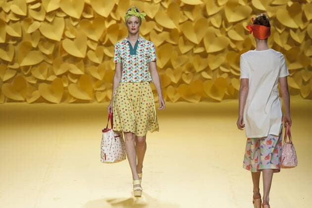 Sept. 18, 2015 - Madrid, Madrid, Spain - A model showcases designs by Agatha Ruiz de la Prada on the runway at the Agatha Ruiz de la Prada show during the Mercedes-Benz Fashion Week Madrid Spring Summer 2016 at Ifema on September 18, 2015 in Madrid, Spain. Madrid Spain  - ZUMAn230