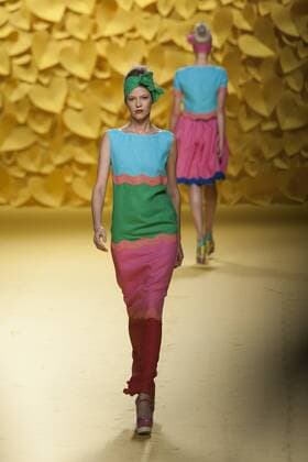 Sept. 18, 2015 - Madrid, Madrid, Spain - A model showcases designs by Agatha Ruiz de la Prada on the runway at the Agatha Ruiz de la Prada show during the Mercedes-Benz Fashion Week Madrid Spring Summer 2016 at Ifema on September 18, 2015 in Madrid, Spain. Madrid Spain  - ZUMAn230