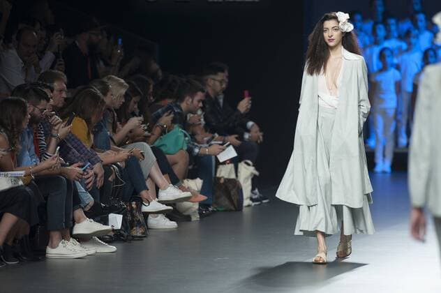 Sept. 18, 2015 - Madrid, Madrid, Spain - A model showcases designs by Duyos on the runway at the Duyos show during Mercedes-Benz Fashion Week Madrid Spring Summer 2016 at Ifema on September 18, 2015 in Madrid, Spain. Madrid Spain  - ZUMAn230