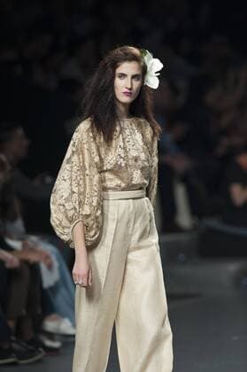 Sept. 18, 2015 - Madrid, Madrid, Spain - A model showcases designs by Duyos on the runway at the Duyos show during Mercedes-Benz Fashion Week Madrid Spring Summer 2016 at Ifema on September 18, 2015 in Madrid, Spain. Madrid Spain  - ZUMAn230