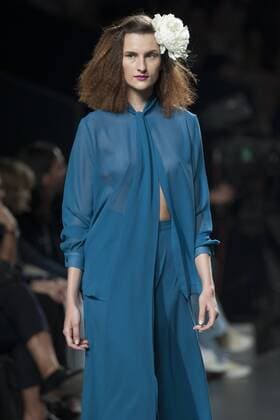 Sept. 18, 2015 - Madrid, Madrid, Spain - A model showcases designs by Duyos on the runway at the Duyos show during Mercedes-Benz Fashion Week Madrid Spring Summer 2016 at Ifema on September 18, 2015 in Madrid, Spain. Madrid Spain  - ZUMAn230