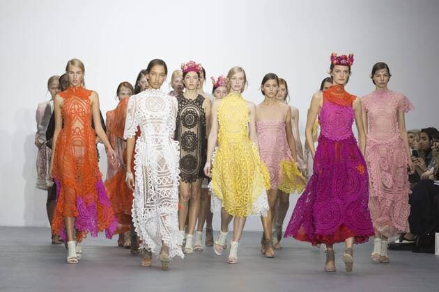 London, UK. 18 09 2015. London Fashion Week runway show of designer Bora Aksu at the BFC Show Space in Brewer Street. London Fashion Week, Bora Aksu, London, UK 