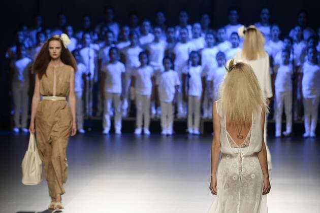 Models bei der Duyos Fashion Show auf der Mercedes-Benz Fashion Week Madrid Spring Summer 2016. Madrid, 18.09.2015 Duyos Model 