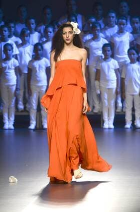 Model bei der Duyos Fashion Show auf der Mercedes-Benz Fashion Week Madrid Spring Summer 2016. Madrid, 18.09.2015 Duyos Model 