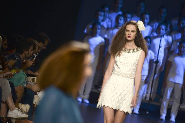 Model bei der Duyos Fashion Show auf der Mercedes-Benz Fashion Week Madrid Spring Summer 2016. Madrid, 18.09.2015 Duyos Model 